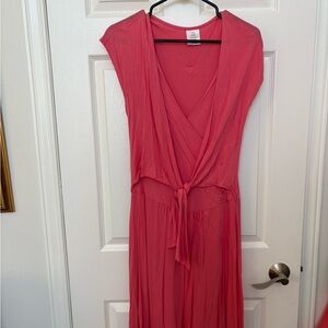 Elegant Pink Wrap Dress